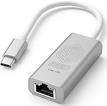 SEED USB-C to Ethernet Adapter RJ45 Gigabit 1000Mbps – Stable WiFi-free Cable Connection – Ideal for Telework and Online Classes – Compatible MacBook iPad Pro Windows – LAN Network Adapter