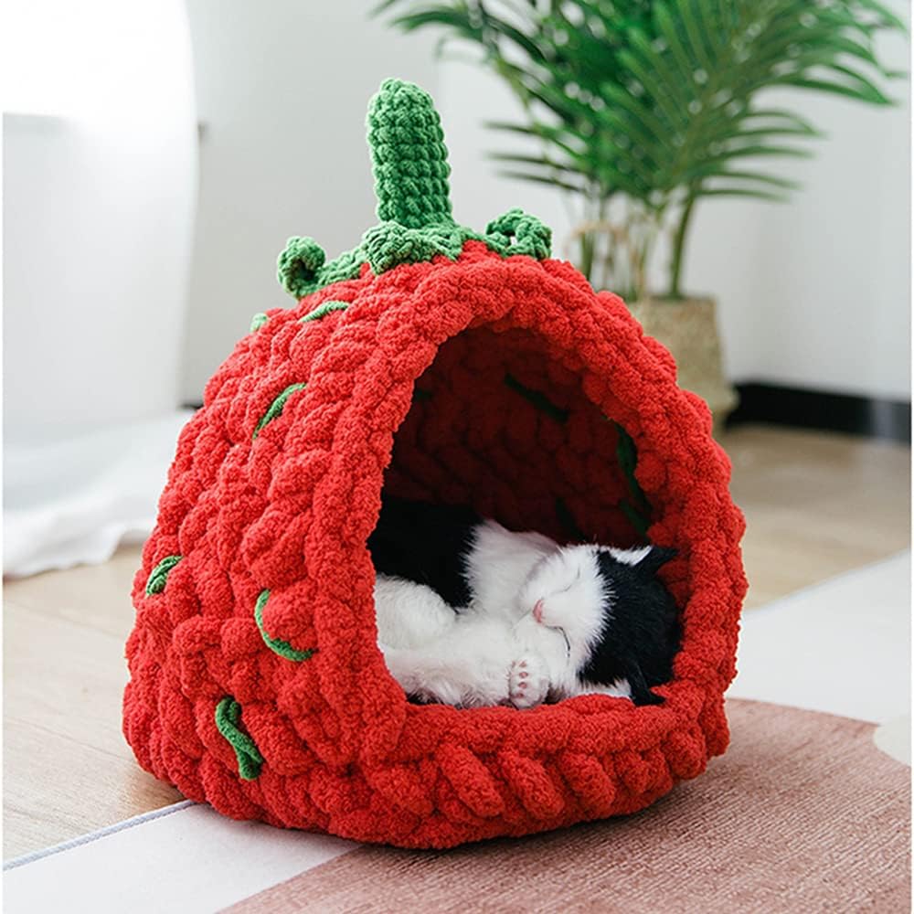 Chunky Knit Chenille Yarn for Hand Knitting Blankets, Super Soft Big Jumbo Blanket Yarn (Red)