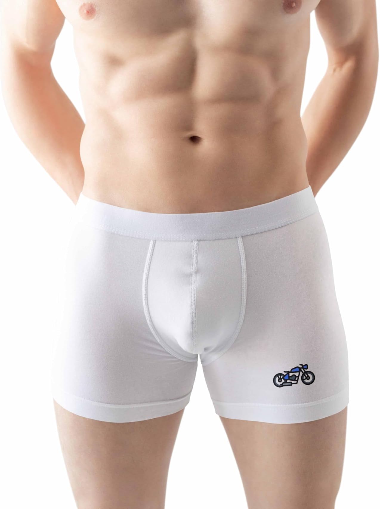 Green Fish Men's FDMBXI-100325 Boxer Briefs, White,