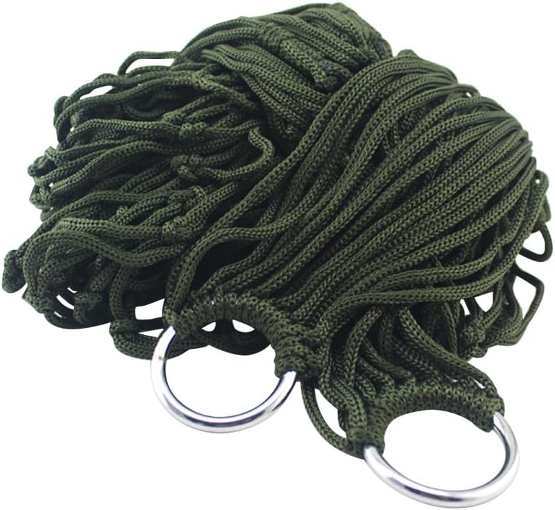 Garneck Outdoor Leisure Mesh Rope Hammock Nylon Hanging Hammock Sleeping Net Bed for Outdoor Camping Hiking Picnic (Blue)