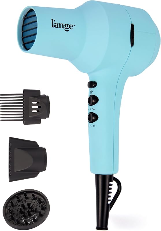 Secador de pelo iónico PowerStyle Turbo | Secador de pelo profesional de 1875 vatios con difusor y concentrador | Múltiples configuraciones de calor y velocidad para un secado rápido | Herramientas de peinado de salón, azules