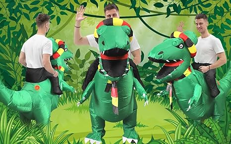 T-Rex kostuum opblaasbaar | Opvallen op elk feestje