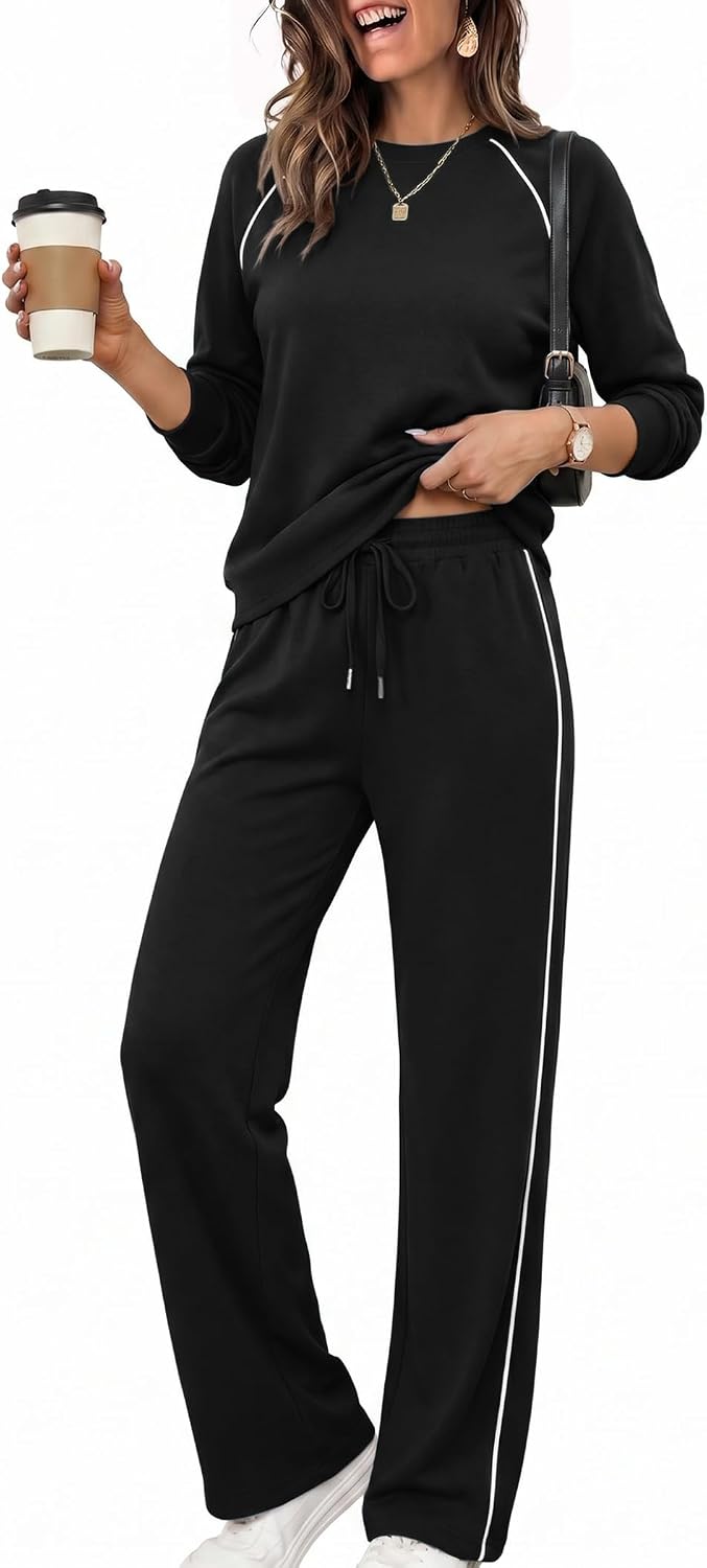 Ekoauer Lounge Sets for Women 2 Piece Sets Matching Wide Leg Pants Outfits image 2