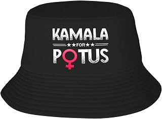 Kamala for Po-Tus Bucket Hats for Women Men Trendy Fisherman Hat for Beach,Golf,Fishing,Black