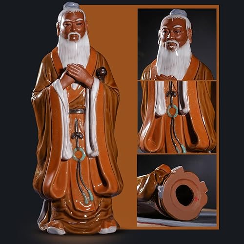 Miniatura 3 de Jingdezhen - Estatua de cerámica de Confucio, decoración para el hogar, sala de estar, estudio, dormitorio, cultura china