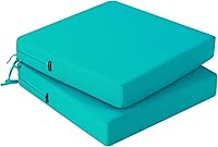 Vista 1 de idee-home Juego de 2 cojines para sillas de exterior, cojines de asiento impermeables para muebles de patio, almohadilla de repuesto para silla