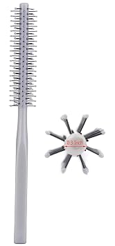 PERFEHAIR Small Mini Plastic Round Hair Styling Brush with Nylon Bristle for Short Hair Blow Drying, 1 Inch Diameter Barrel