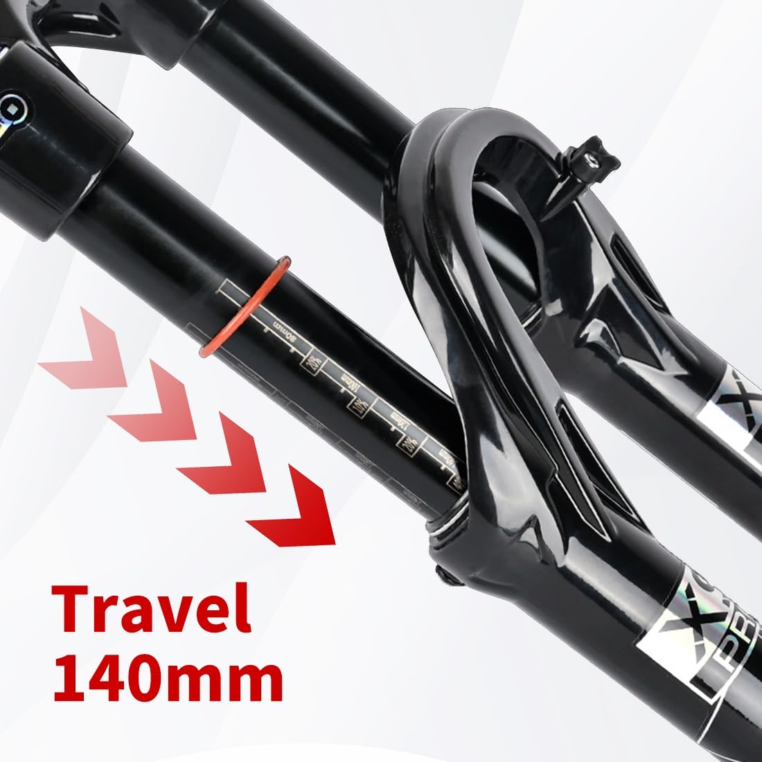 Przedni widelec MTB z zawieszeniem pneumatycznym, prosta rura 28,6 mm, przedni widelec do rowerów górskich z hamulcem tarczowym, szybkozłączka 9 × 100 mm, regulacja odbicia, ręczne / zdalne zamykanie