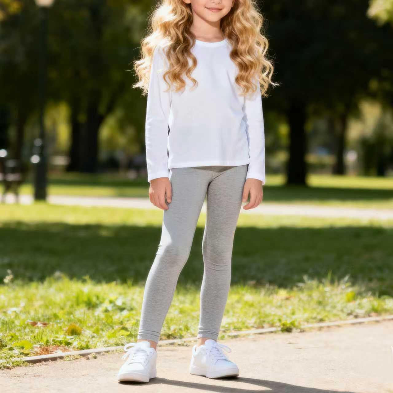 12 Pack Girls Cotton Pants - Toddler Stretch High Waisted Leggings - Soft and Breathable - Image 3