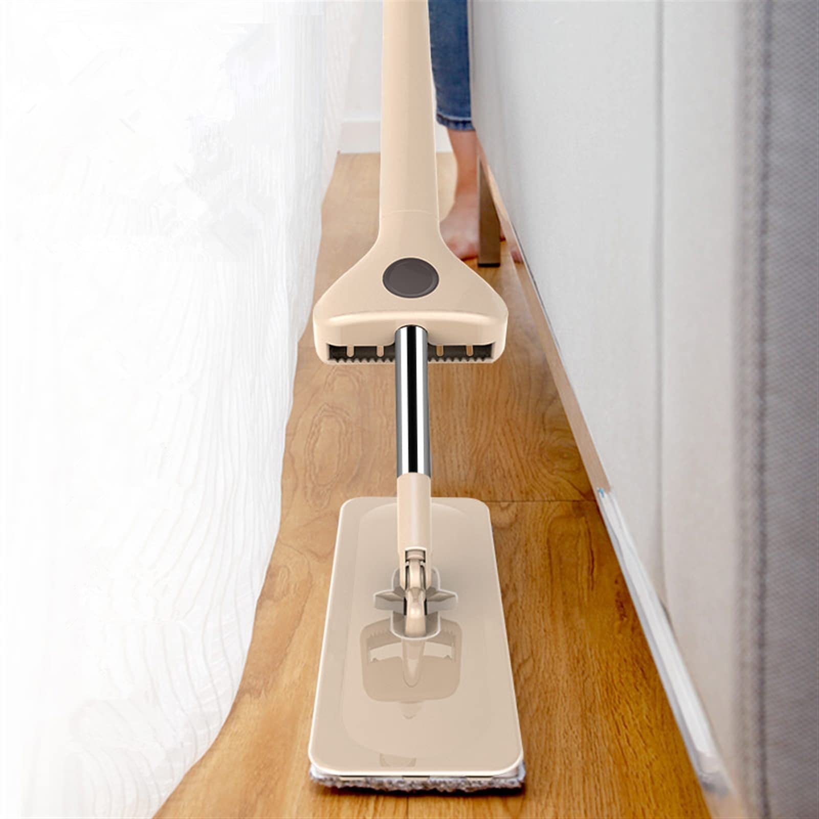 TOMYEUS FRONE for Limpieza DE PLAME Lavado a Mano Libre PLANDO MOP Play Ley MOPS 360 ° Gire el Piso de Madera de Madera de la Microfibra MOP Herramientas de Limpieza (Color : Total of 1 Cloth)