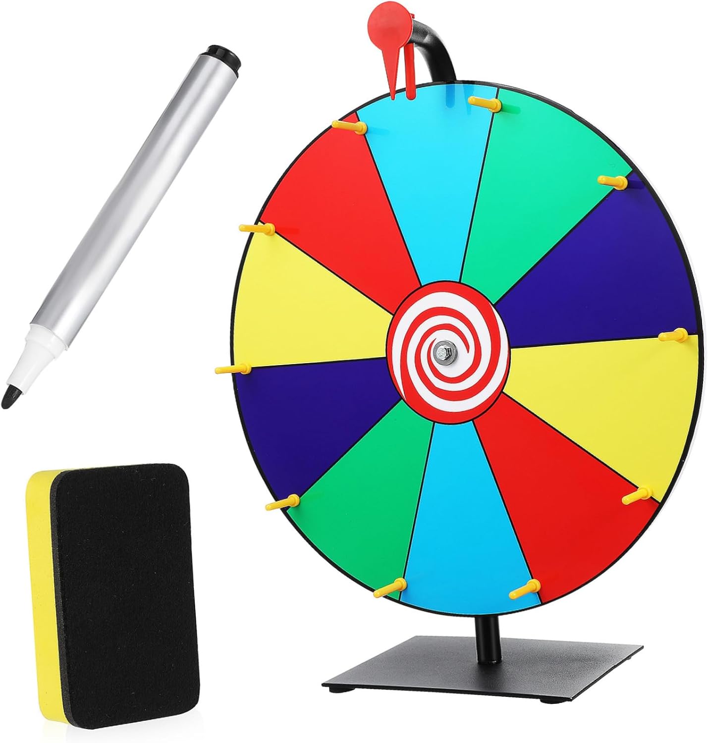 Vaguelly Lucky Wheel Prize Wheel Big Size for Classroom Roulette Stable Base Easy Setup