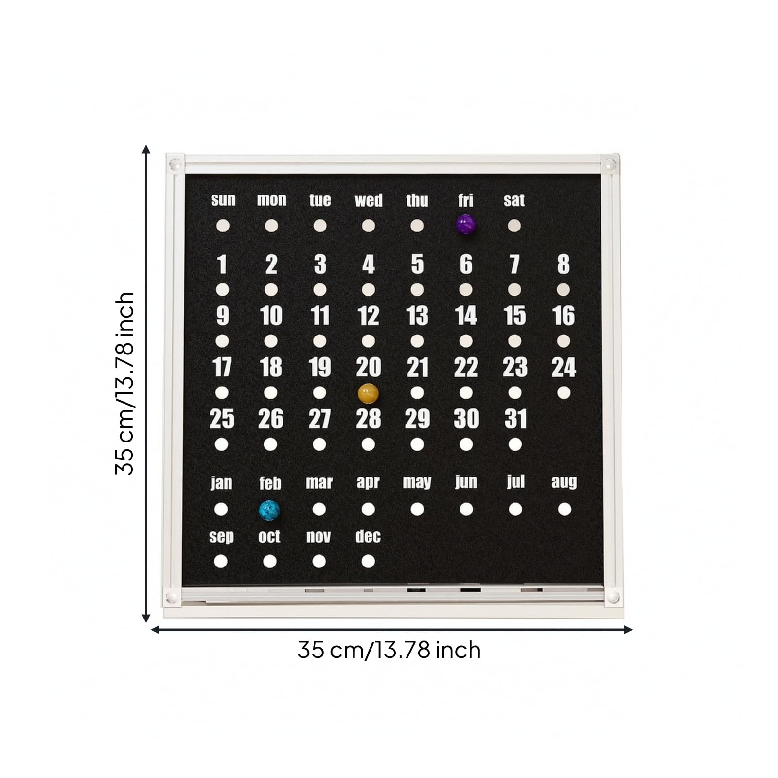 Calendario Continuo Escritorio Pequeño Calendario con Marcadores Móviles Elegan para Oficina en Casa, Estilo A