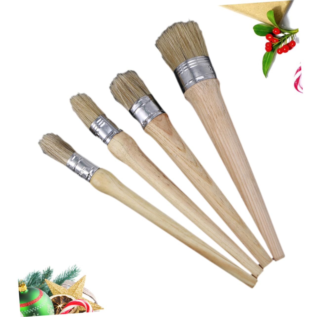 4stücke Holzpinsel Profi-wachspinsel Für Möbel Malen Und Heimdekoration Wachspinsel Malpinsel
