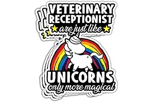 Vet Receptionist Stickers Funny Unicorn for Veterinary Techs