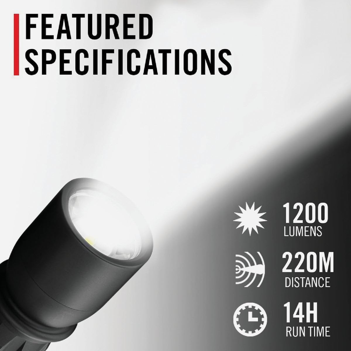 Coast Cutlery Co XP9R 1000 Lumen Black LED Rechargeable Flashlight CR123 Battery - Case of 1