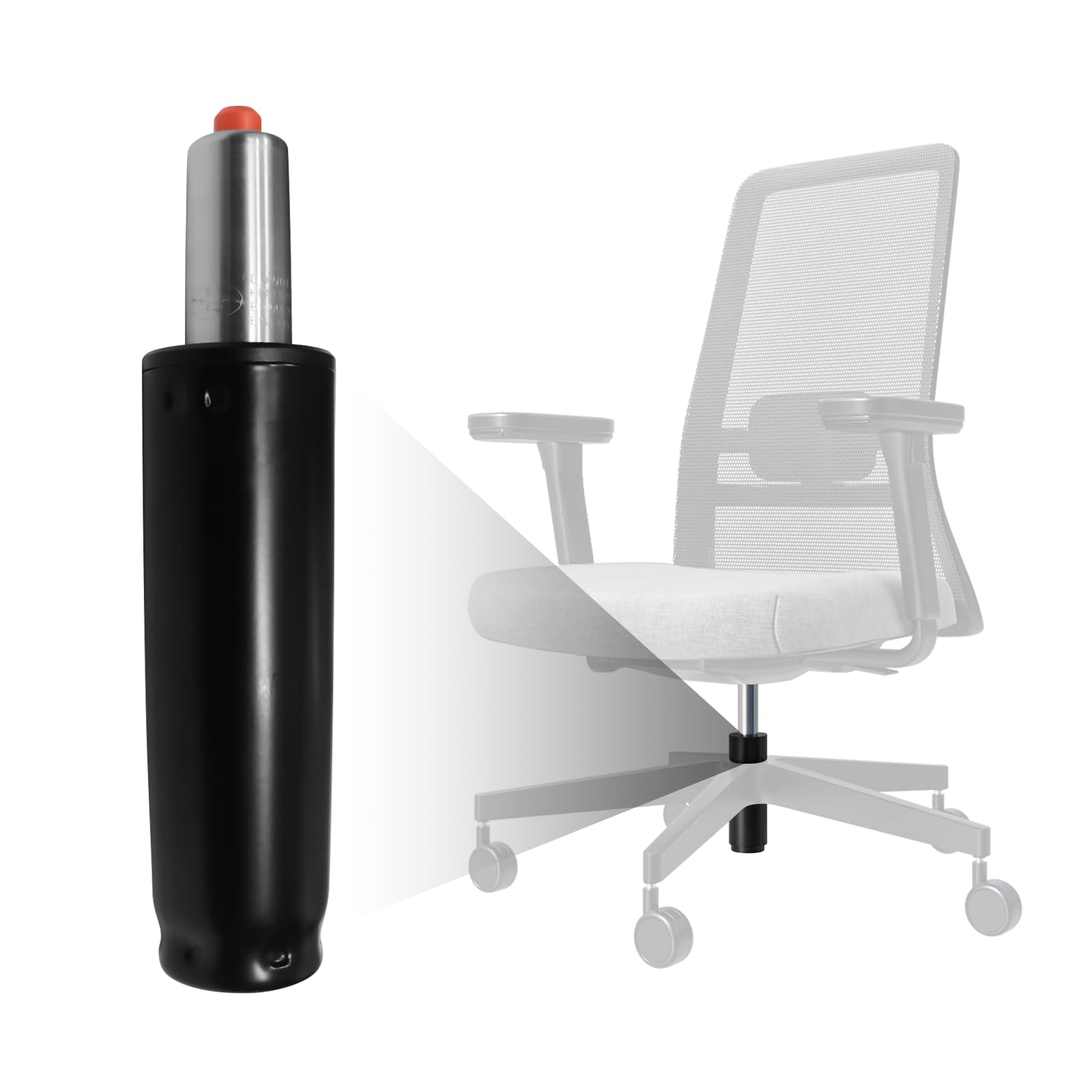 LingaAST Office Chair Gas Lift Cylinder Fits Most Desk Chairs and Gaming Chairs Long Stroke Hydraulic Pneumatic Shock Piston Heavy Duty 500Lbs (9.5in