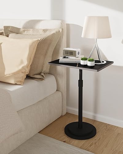 Miniatura 2 de Mesa auxiliar pequeña, mesita de noche ajustable en altura, soporte cuadrado de metal para plantas, para sala de estar, dormitorio, oficina, baño, 1