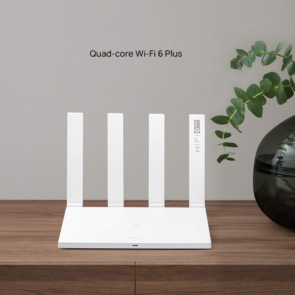 HUAWEI AX3 Wi-Fi Router 3000 Mbps Dual Band, Quad-core Wi-Fi 6 Plus, Velocità WiFi fino a 2402Mbps/5GHz+574Mbps/2,4GHz, 1 porta Gigabit WAN, 3 Gigabit LAN, Rete per gli Ospiti, Bianco