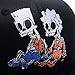 Quanhaigou Cute Skull Zombie Skeleton Embroidery Snapback Hat, Unisex Adjustable Flat Bill Cartoon Cap