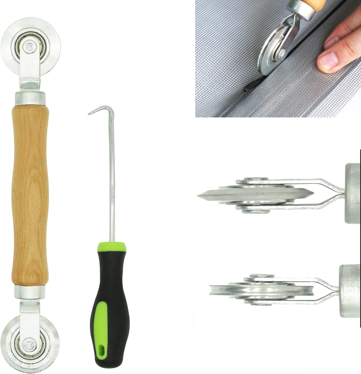 Screen Repair Kit -Screen Roller Tool with Bearing Screen Spline Remover Hook