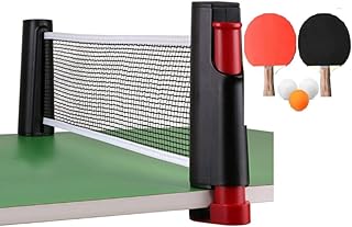 Kırmızı -siyah Tüm Masalara Uyumlu Mekanizmalı Masa Tenisi Filesi 2 Raket 3 Top Set