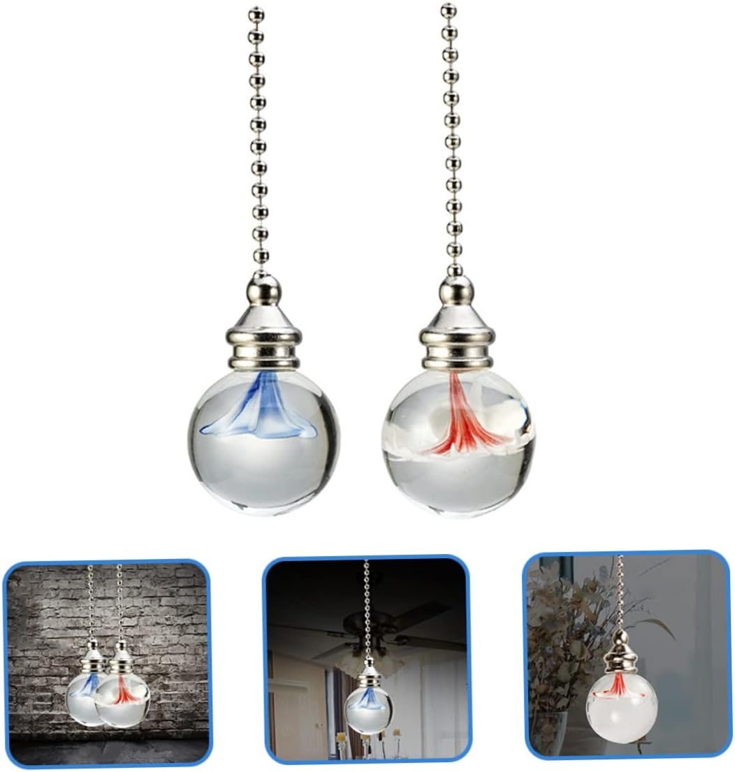 DOITOOL 8pcs Decorative Light Pull Chain Extenders for Ceiling Fans Chic Pendant Chains and Replacement for Fan and Light Fixtures