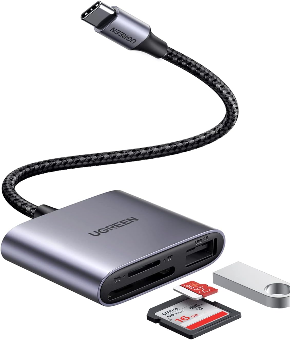 UGREEN USB C SD Card Reader, 3 in 1 Type C Card Adapter Micro SD Memory