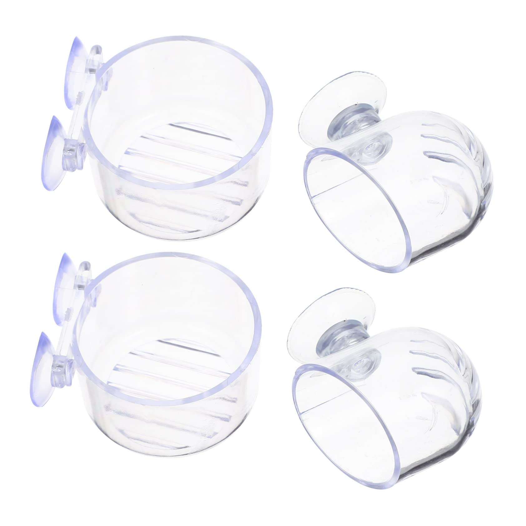 balacoo Acrylic Aquarium Plant Holder Bloodworm Storage Container with Bowl Suction Cup