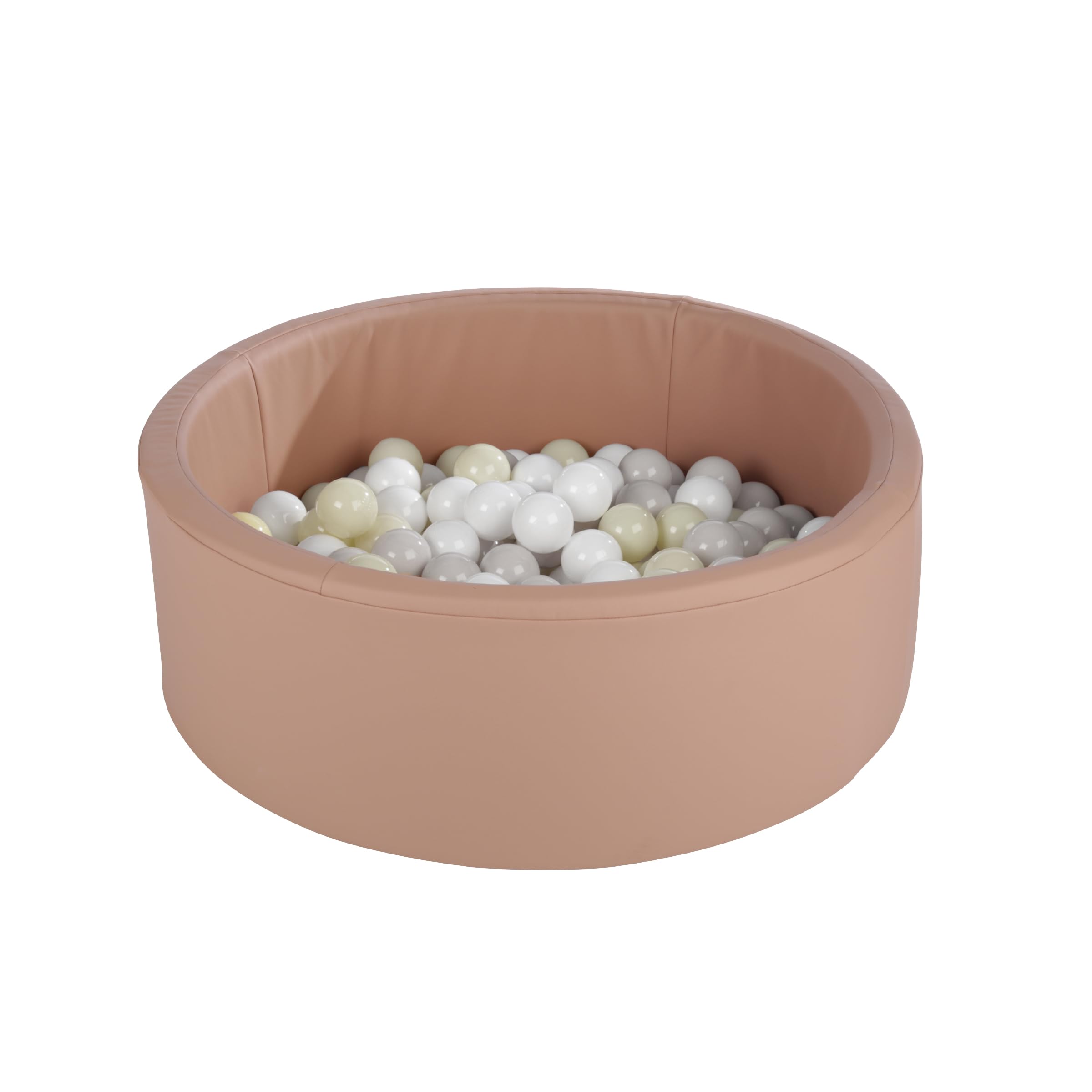CuddleCo Soft Play Ball Pit with Balls - Encourages Confidence, Coordination & Creative Play - Lightweight Foam, Wipe-Clean Faux Leather Cover - For Early Development from 12 Months (Tuscany)