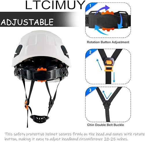Miniatura 8 de Cascos De Construcción Casco de Seguridad con Visera 6 Puntos Ajustable Suspensión ANSI Z89.1 Tipo I Clase C Hardhats, Cascos De Construcción