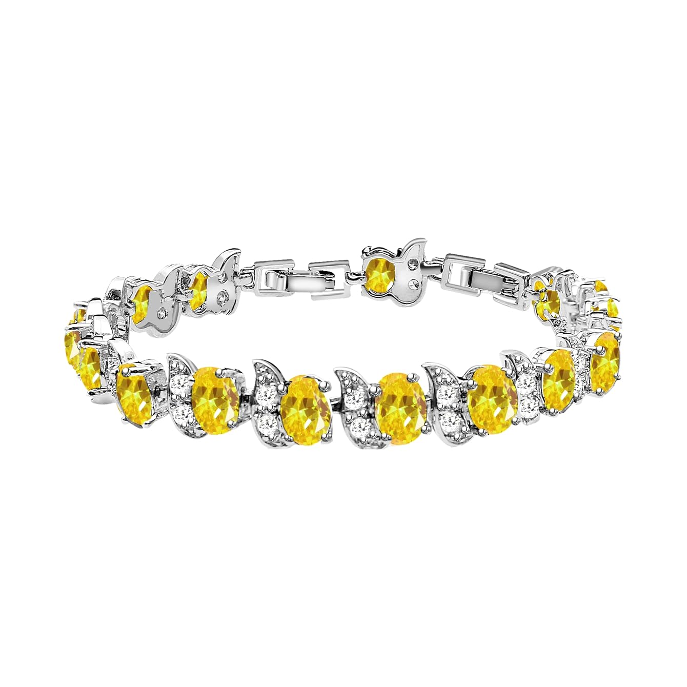LMXXVJ Fashion Tennis Bracelet Created Emerald White Gold Plated Charm Bracelet Gifts Jewelry for Women