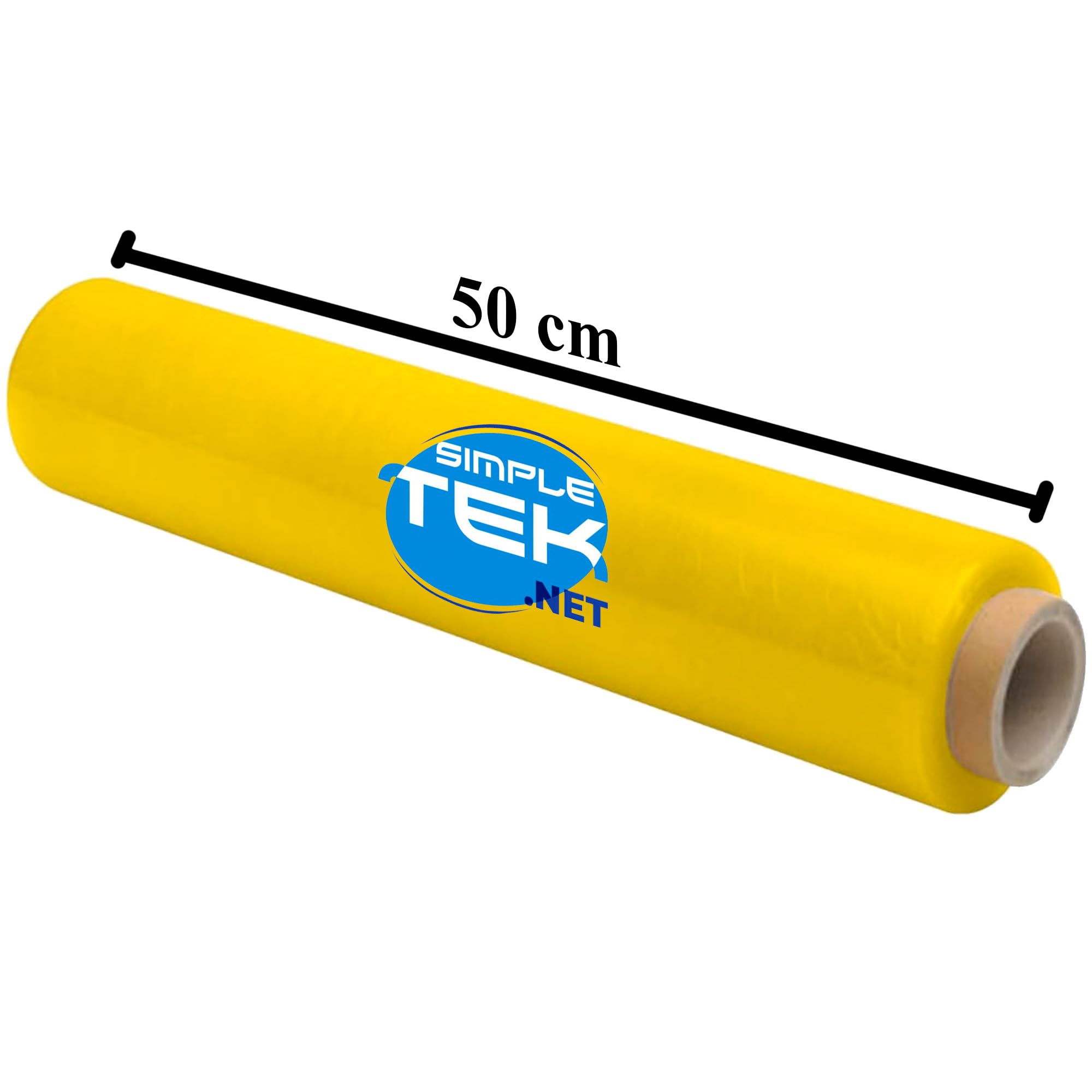 SIMPLETEK - Set 6 Rotoli Bobina Film Estensibile Giallo 50cm 2,2kg Cad. 160m 30 Micron Ideale per Imballaggi e Protezione