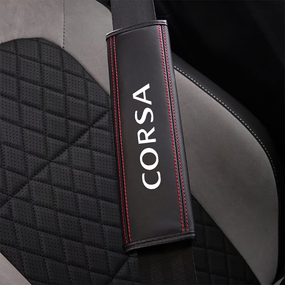 2 Pezzi Auto Pelle Imbottiture Cinture di Sicurezza Cuscinetti Protettivi, per Opel Corsa Accessori Interni