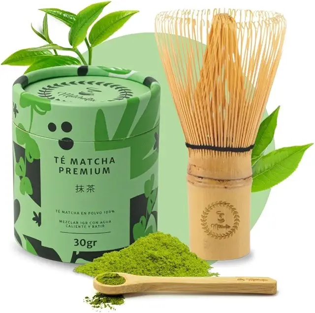 Kit Iniciación Matcha Premium | Té Verde en Polvo 30g con Batidor y Cuchara