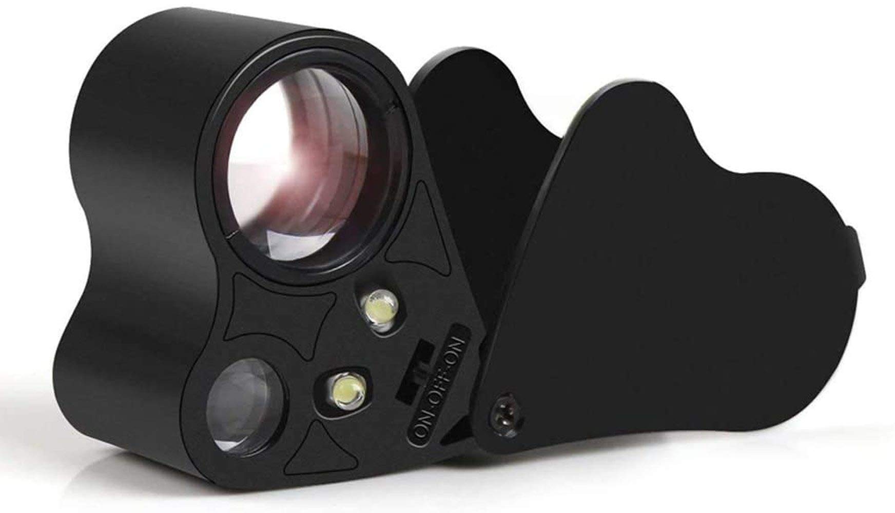 Jewelers Loupe Magnifier 30X 60X Jeweler Eye Loop Lens LED 2 in 1 Foldable Loupe Loop