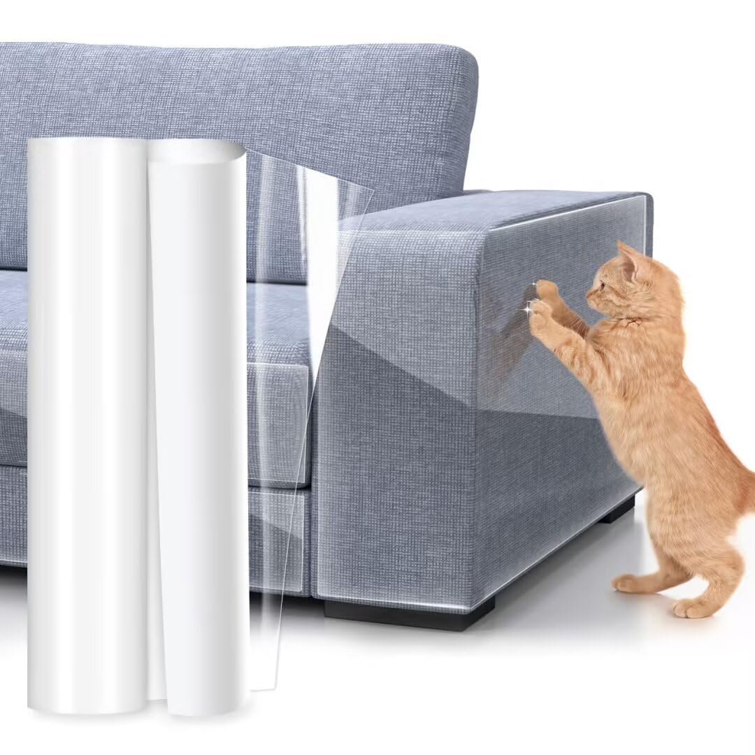 Uross Protezione Antigraffio per Gatti e Cani - 5 x 43 cm, Trasparente, Autoadesiva per Mobili e Porte
