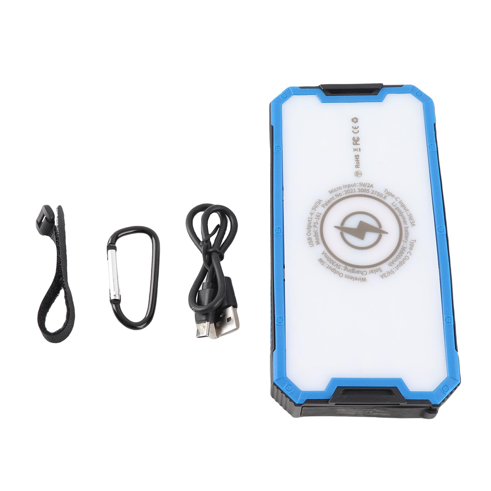 Chrees Solar-Powerbank, 36800 MAh, Schnell Aufladbarer, Tragbarer Externer Akku für Outdoor-Camping, 34 LEDs, USB-Solar-Powerbank Zum Wandern