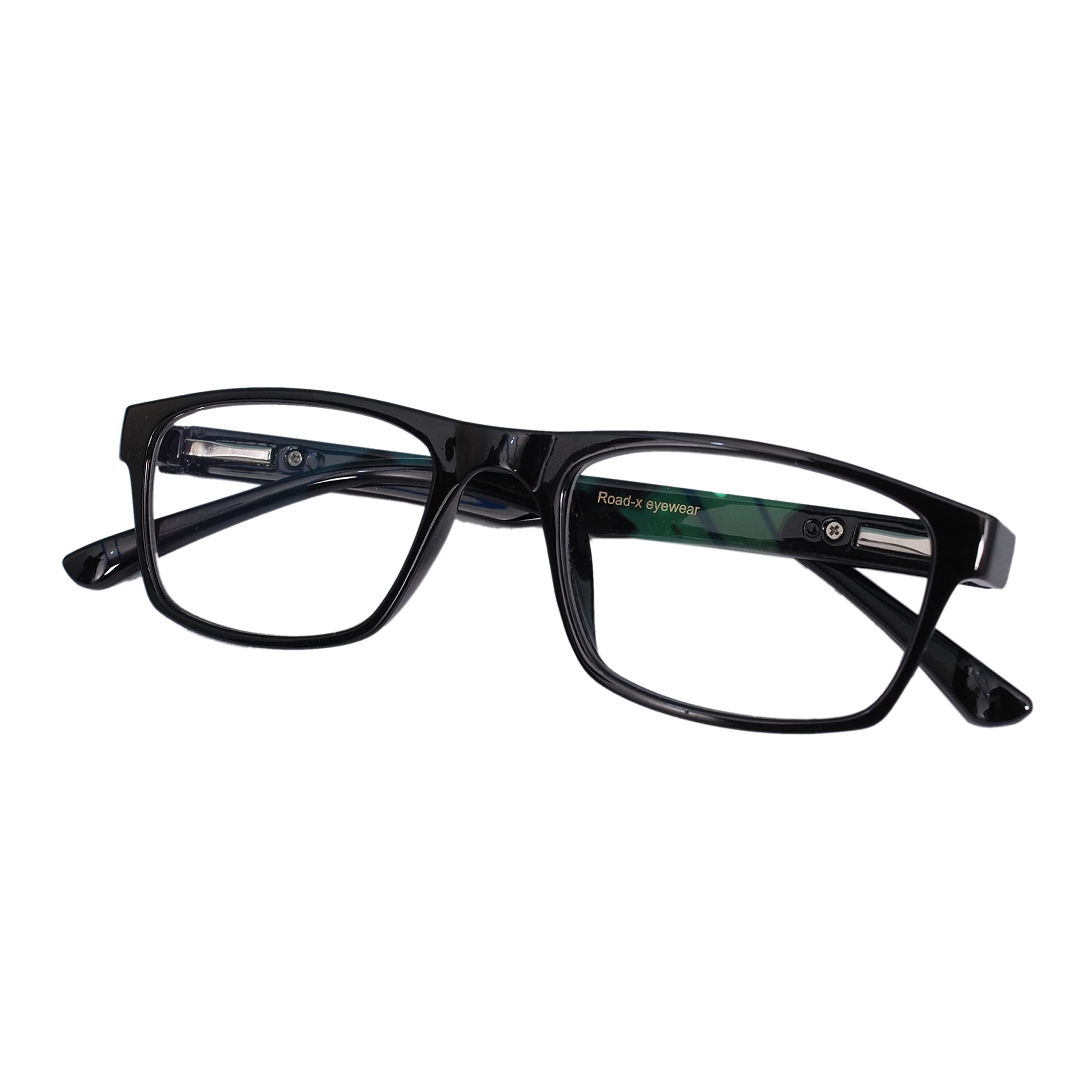 ROAD-X |Blue Cut & Computer Glasses With Anti-Glare From UV| Black Full Rim Square Frame |Unisex Zero Power Eyeglasses|8BB