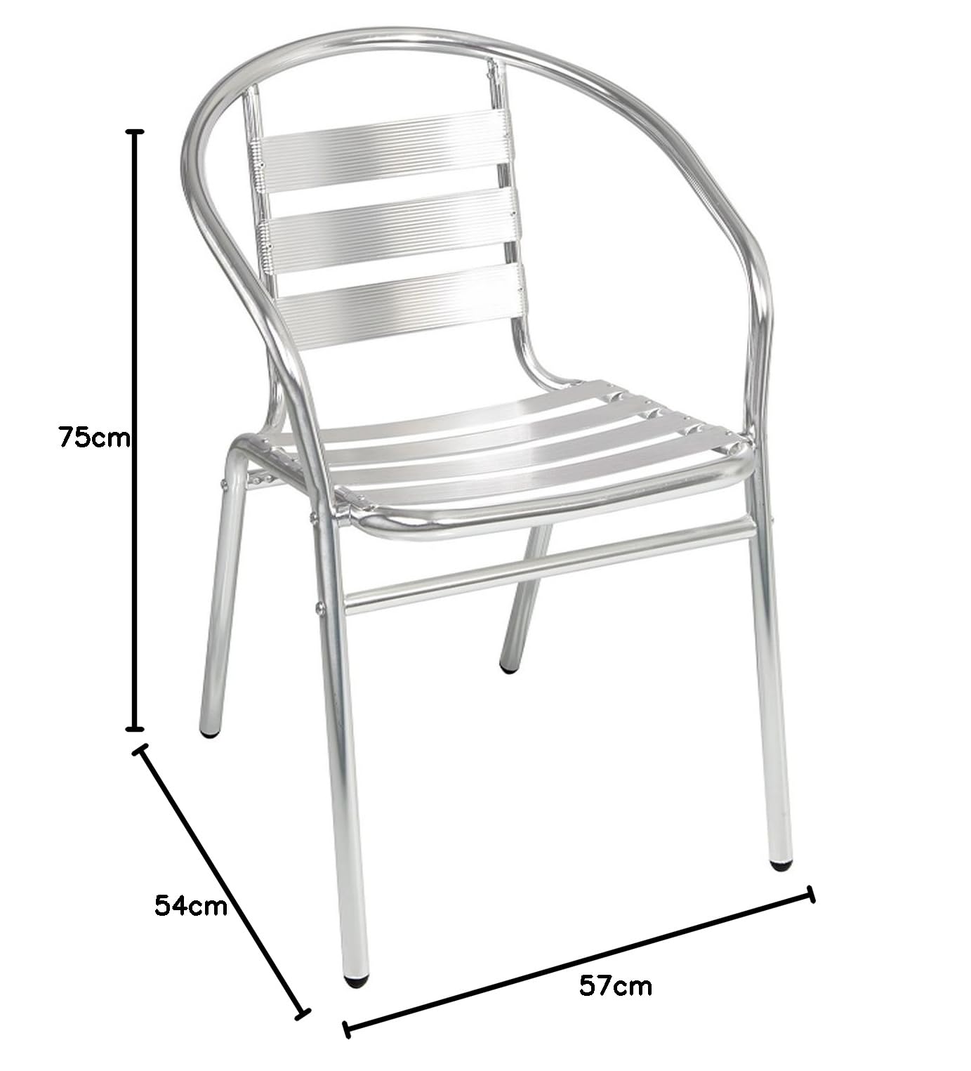 Mojawo 2 Stück Stapelstuhl Campingstuhl Gartenstuhl stabile Aluminium Silber Bistrostühle stapelbar Alustuhl Balkonmöbel Gartensitzmöbel Küchenstuhl