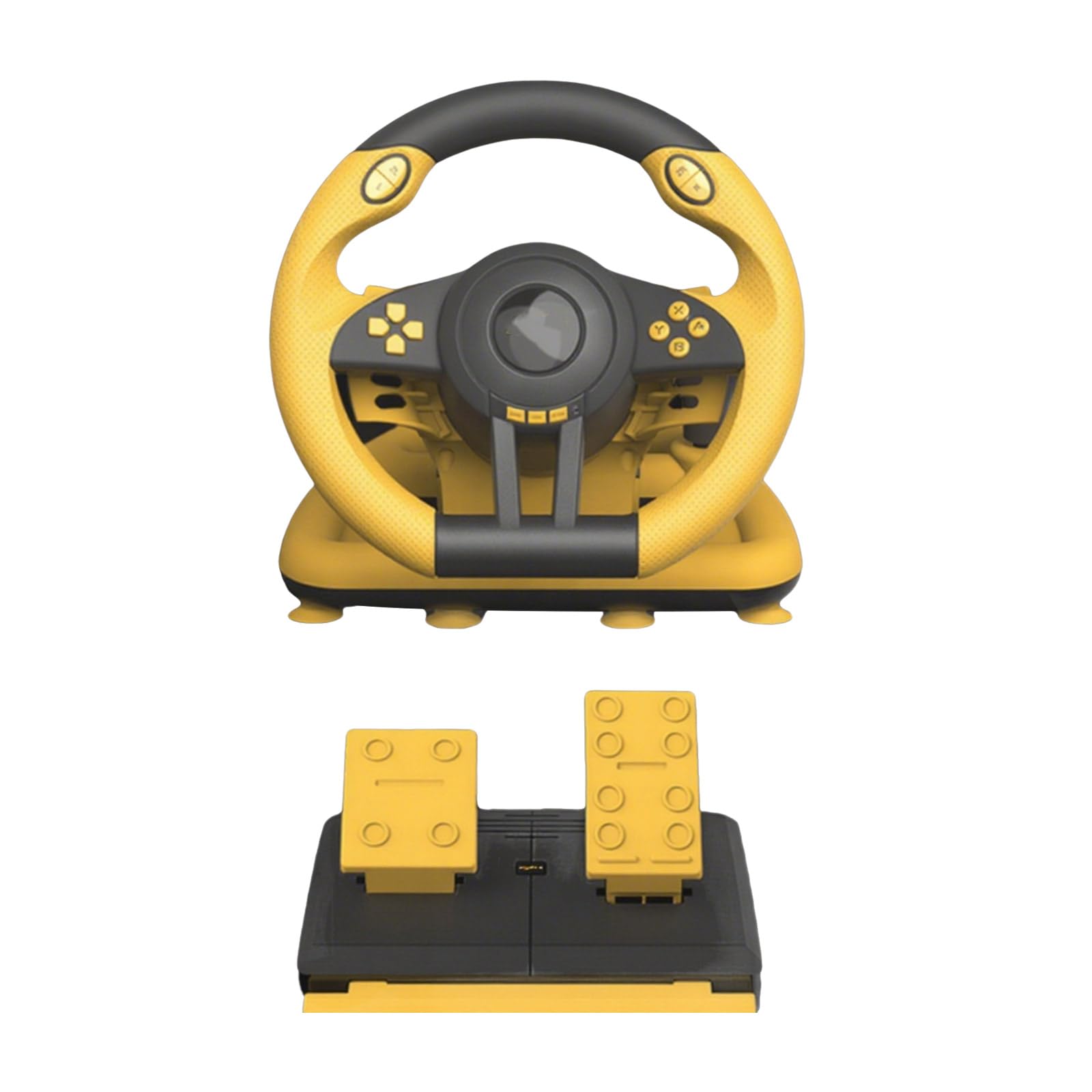 Elnwnnkc Simuladores De Conducción Motor Doble Vibración Volante USB Juego Carreras Con Pedales Para Dirección Juegos Múltiples Plataformas