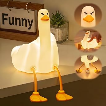 Cool Duck Squishy Lamp, Funny Gifts, 16 Colors Random Stuff, Touch+Recharge Night Light, Unique Cool Stuff, Gag Prank Weird Stuff, Birthday/ White Elephant Gifts for Men/Women/Teens/Girls/Boys/Kids