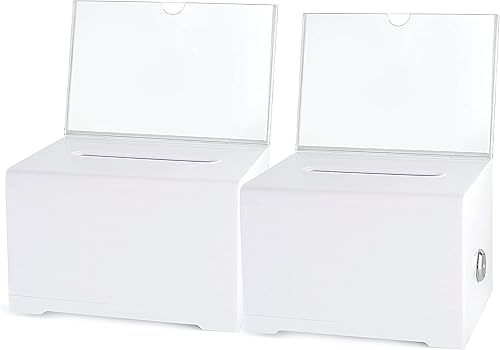 Miniatura 8 de Boleta de colección de donaciones, boletín y dibujo, votación o comentario, caja de sugerencias de recaudación de fondos 6.25 x 4.75 x 4 pulgadas,