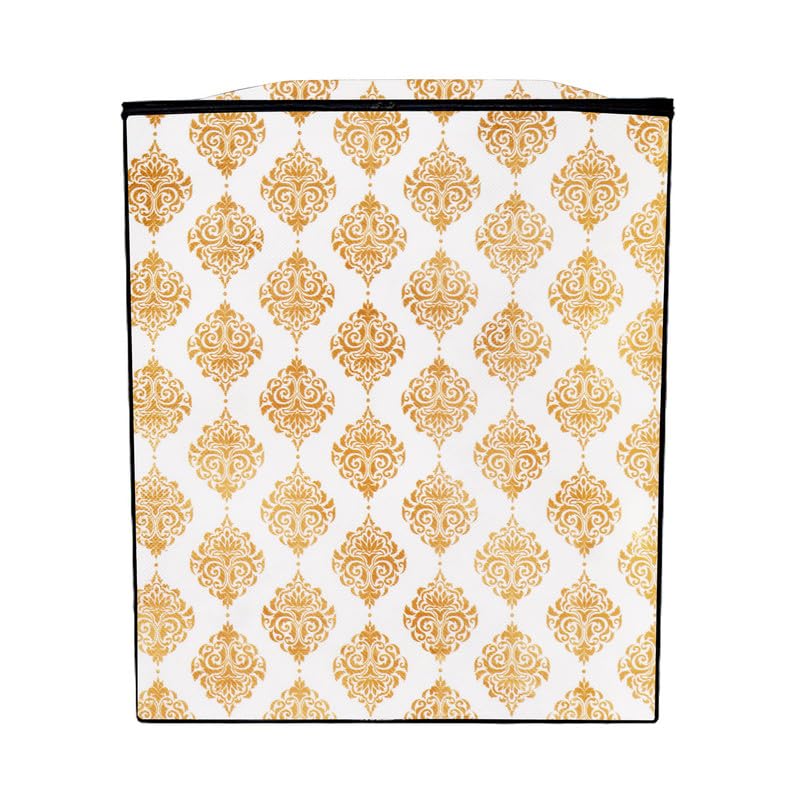 Image of PVC Printed Semi Automatic Washing Machine Cover Compatible For Samsung, Lg, Whirlpool 6Kg, 6.2Kg, 6.5Kg, 7Kg, 7.2Kg, 7.5Kg, 8kg, 8.5kg | Waterproof & Dustproof Cover, Dmass Gold.