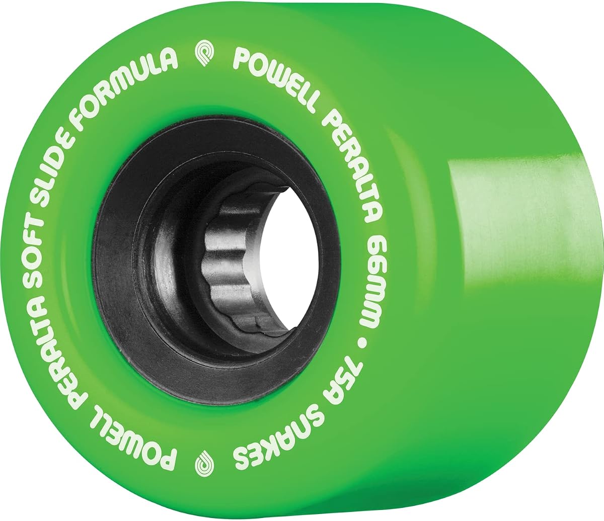 Powell Peralta Snakes 66mm 75a Verde/Negro W/Ruedas Blancas para Longboard (Juego de 4)