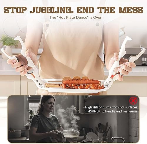 Miniatura 3 de Pinza de placa caliente 3 en 1, clip multiángulo antiquemaduras y herramienta de agarre de placa caliente con cerradura para soporte acogedor de