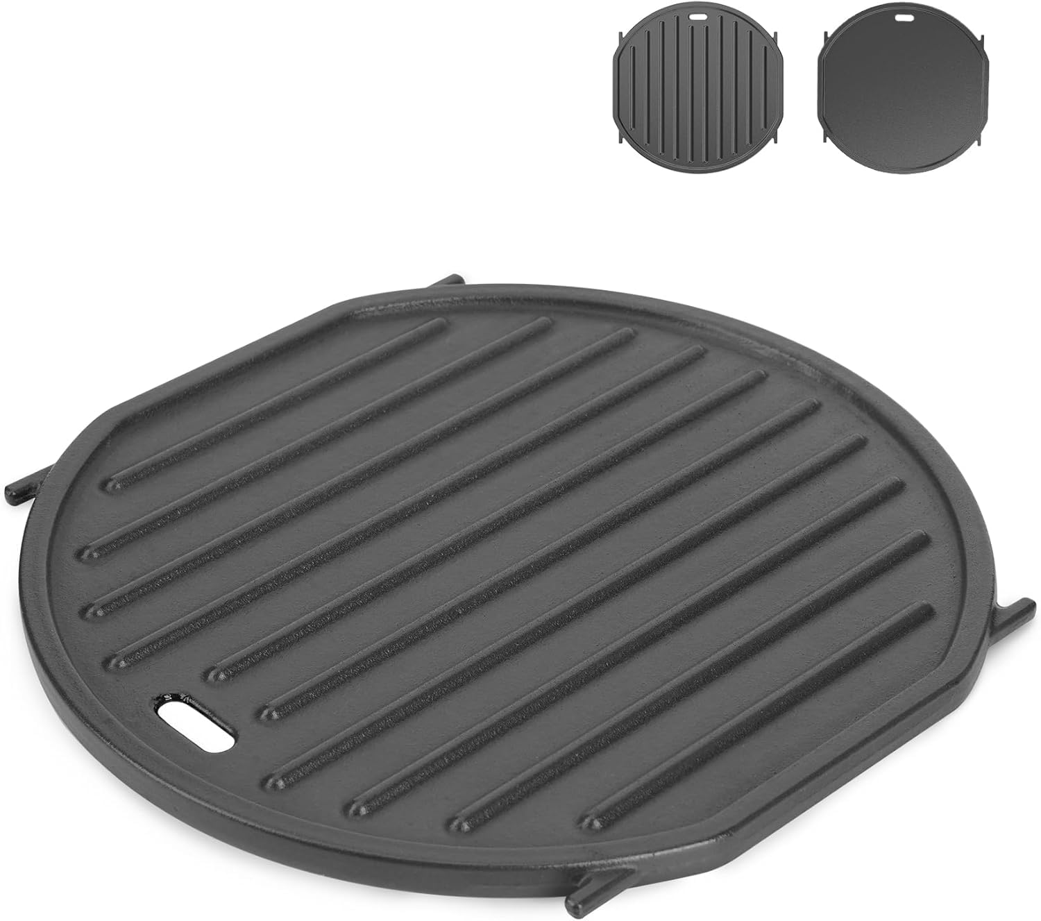onlyfire Piastra in Ghisa per Weber Gourmet BBQ System, Piastra Reversibile per Weber 57 Kettle Grill, Spirit II 200/300 e Genesis II GS4 System, Inserto Piastra di Ricambio per Weber 64830
