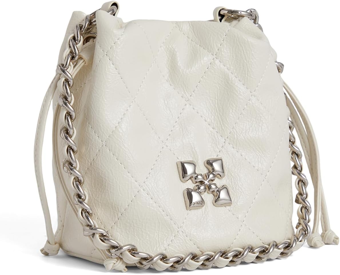 JACD Quilted Bucket Crossbody Bag and Purse for Women Drawstring Soft Vegan Leather Shoulder Bags Lightweight Handbags