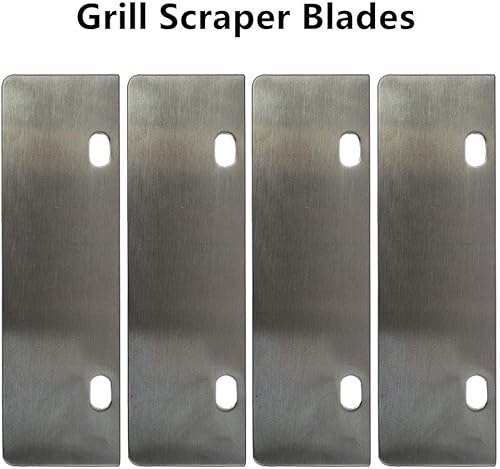 Miniatura 6 de LRui - Rascador de parrilla de acero inoxidable de 6 pulgadas, hoja de repuesto, paquete de 4 herramientas y accesorios de limpieza para parrilla