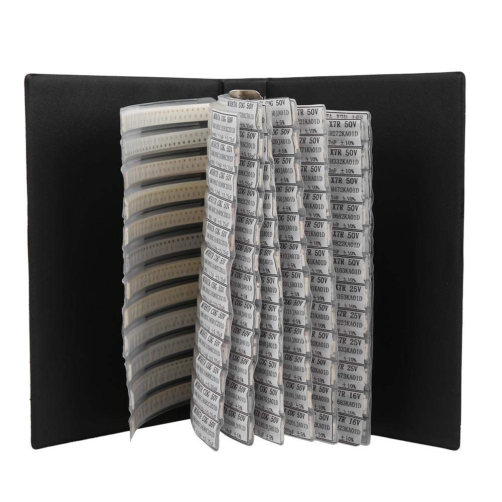 Fdit 0603 Series 90 Valus Capacitors SMD SMT Capacitor Kit Resistors Assortment Sample Book Electronic Accessories for Sample Comparison Storing Components