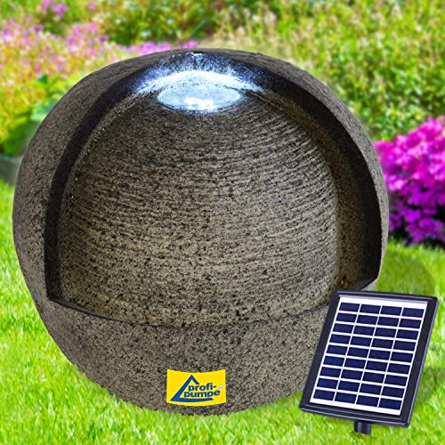 Solar Gartenbrunnen Brunnen Solarbrunnen Zierbrunnen Wasserfall Gartenleuchte Teichpumpe für Terrasse, Balkon, mit Pumpen, mit Liion-Akku (Solarbrunnen Lebens-Quelle mit LED-Licht)